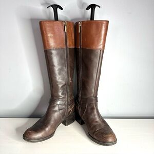 Bandolino - Women’s, 2 Tone Brown, Leather, Riding Boots, Size 6, Zipper